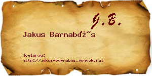 Jakus Barnabás névjegykártya